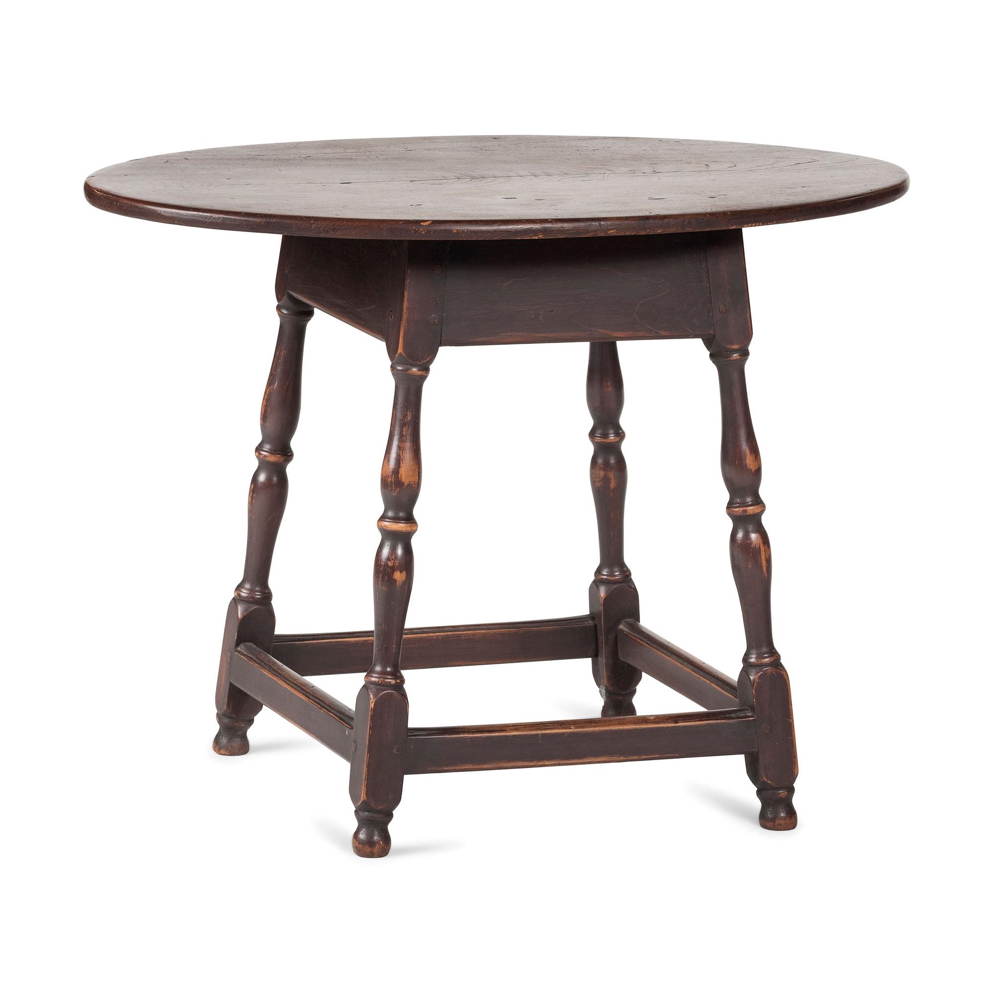 A William and Mary Block Turned Cherrywood Splayed-Leg Low Tavern Table