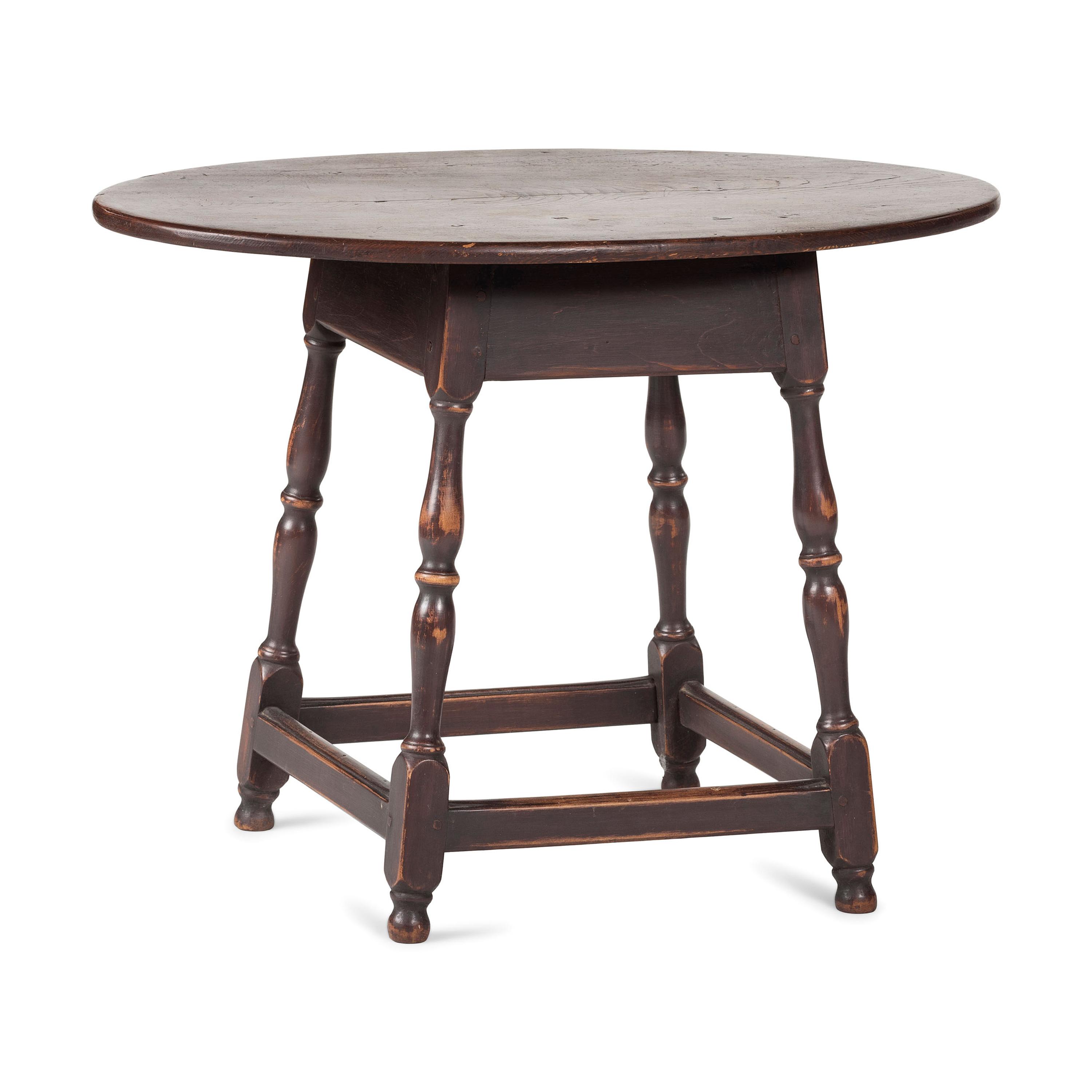 A William and Mary Block Turned Cherrywood Splayed-Leg Low Tavern Table