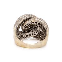 BICOLOR GOLD AND PAVE DIAMOND KNOT RING