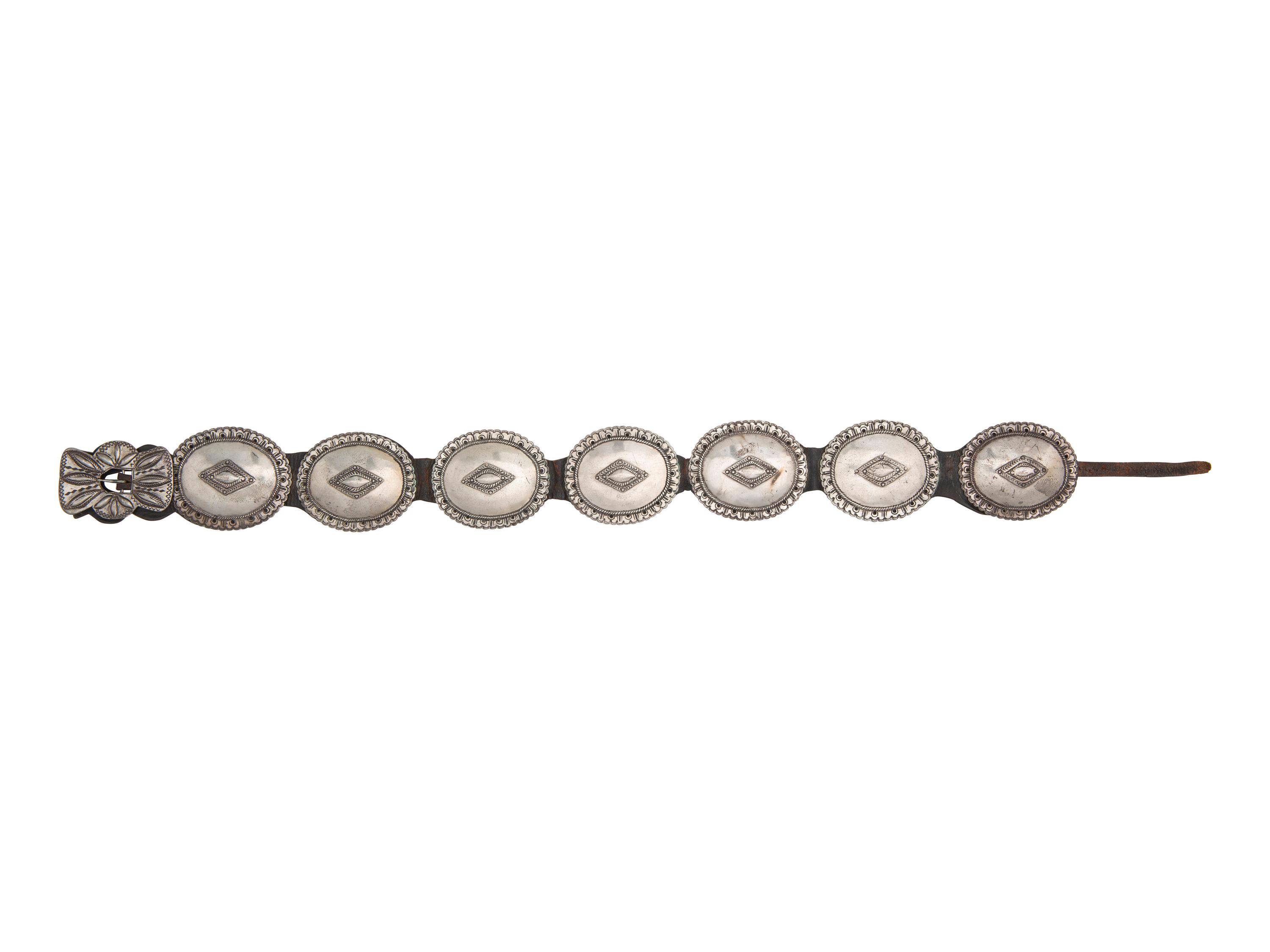 Navajo Second Phase Concha Belt, Collected by Hoffman Birney (1891-1958)