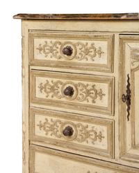 An Italian Painted Faux Marble-Top Cabinet