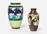 Charles Catteau for Boch Frères, Two Keramis Vases