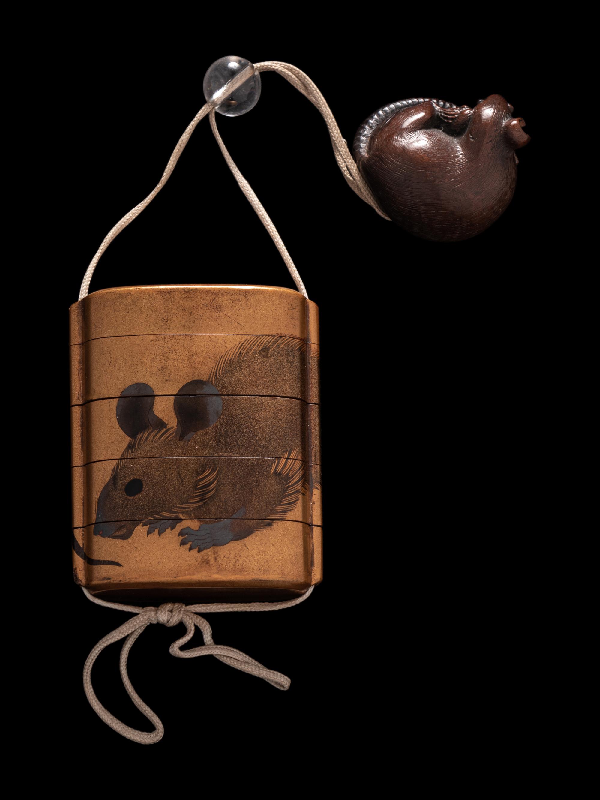 A Japanese Gold Lacquer Four-Case Inro