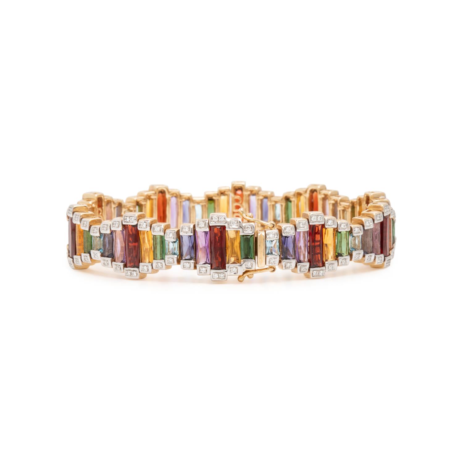 Bellarri, Multigem, Diamond and Yellow Gold Bracelet