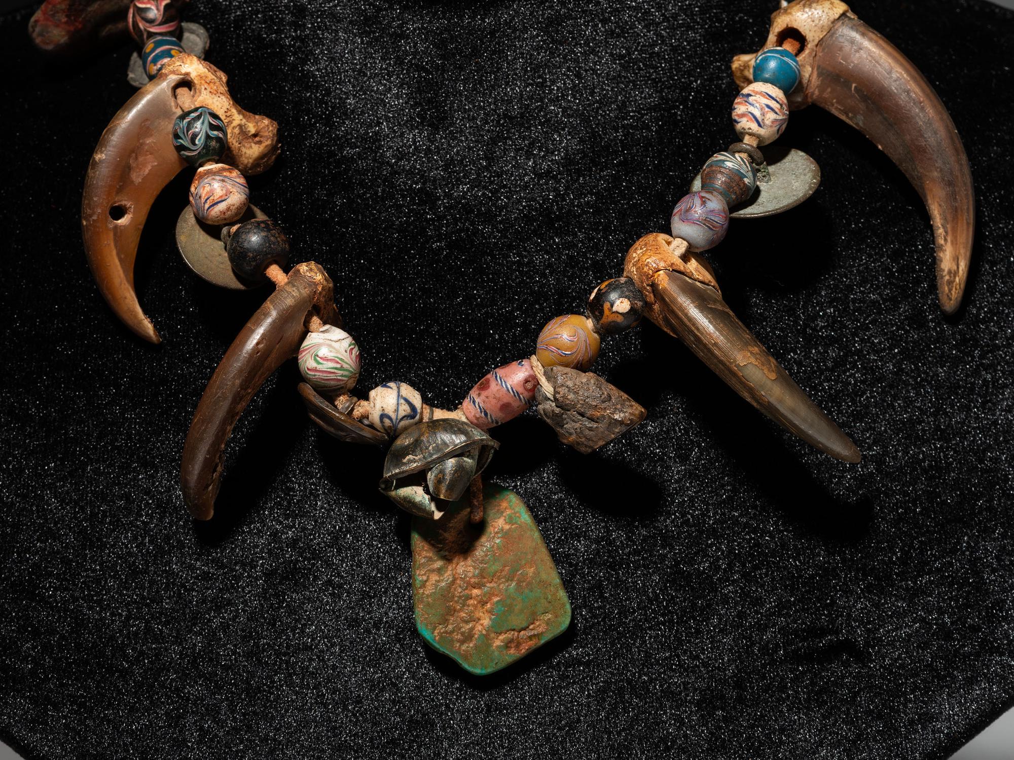 Plains Bear Claw Necklace, with Trade Beads