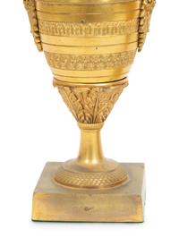 A Pair of Empire Style Gilt Bronze Urns