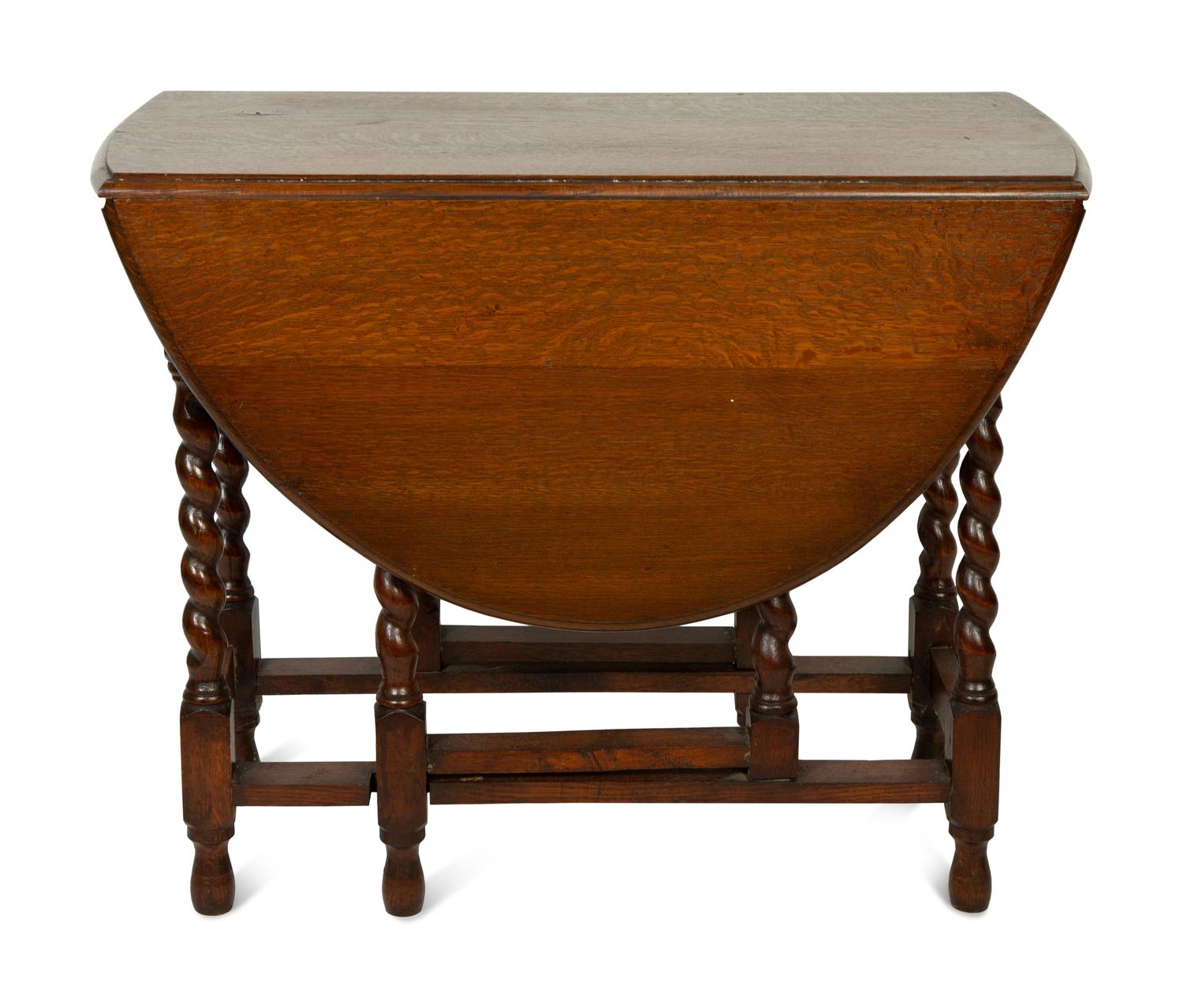 A William and Mary Style Oak Drop-Leaf Table
