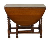 A William and Mary Style Oak Drop-Leaf Table