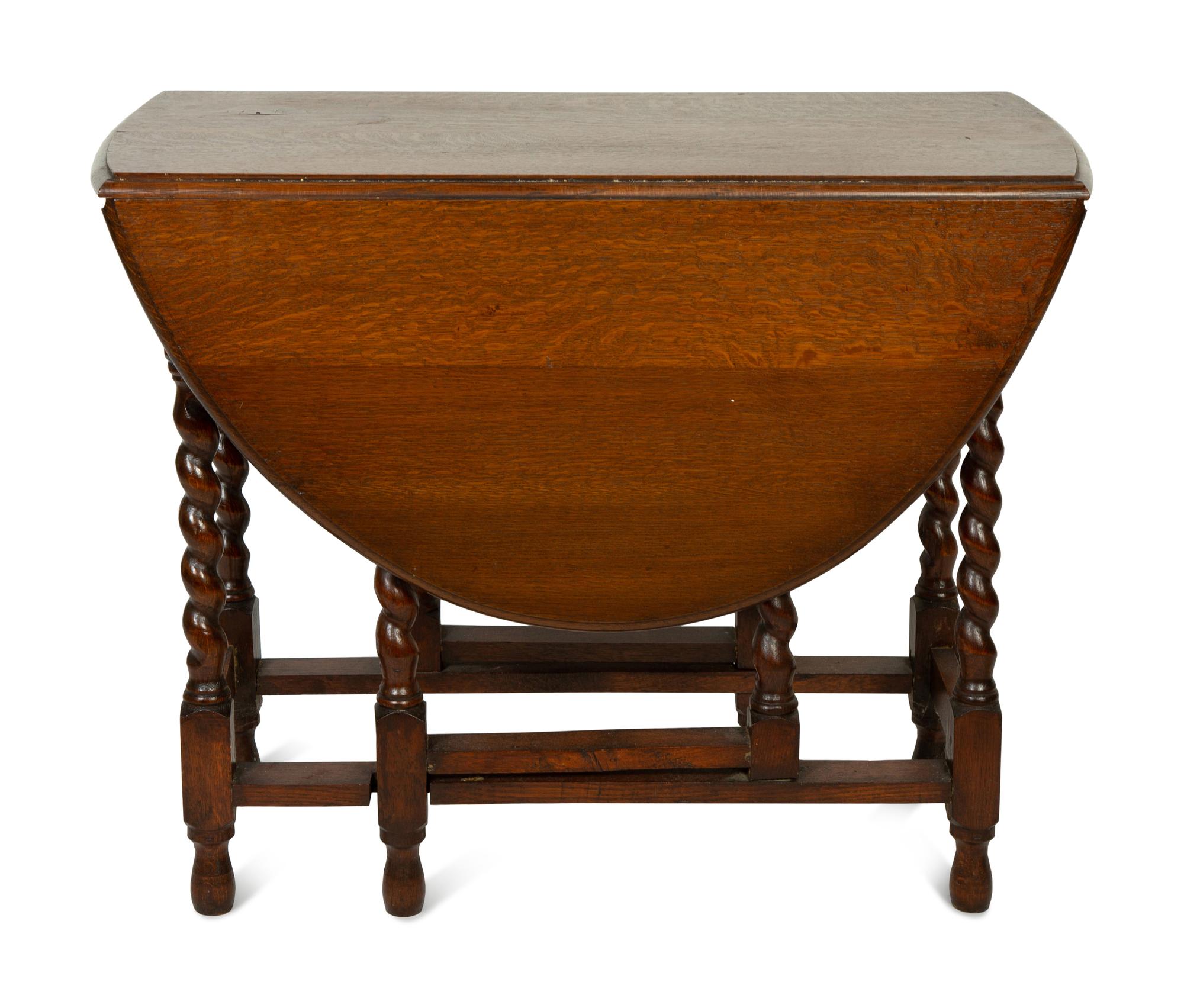 A William and Mary Style Oak Drop-Leaf Table