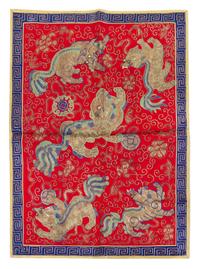 Five Chinese Embroidered Silk Panels