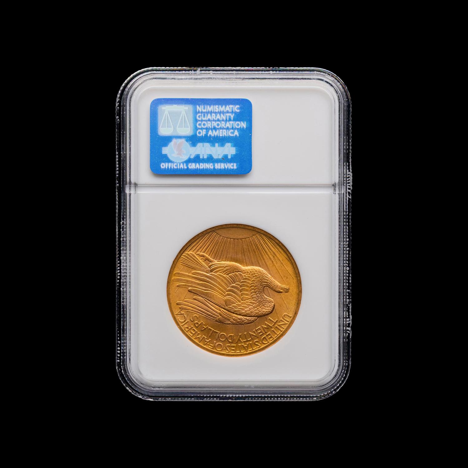 A 1908 Saint Gaudens: No Motto $20 Gold Coin [NGC MS68]