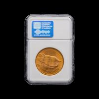 A 1908 Saint Gaudens: No Motto $20 Gold Coin [NGC MS68]