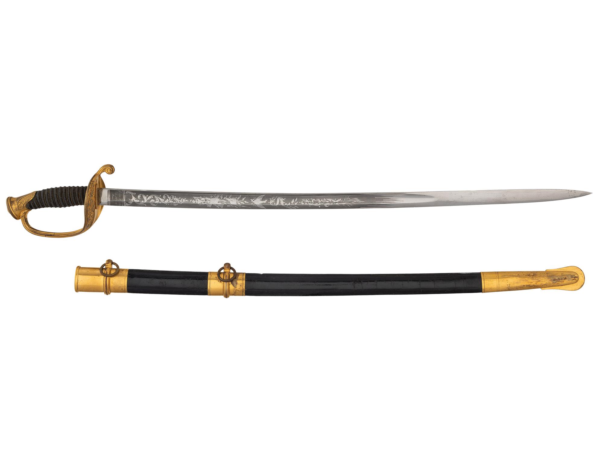 [CIVIL WAR]. Excellent US Model 1850 Foot Officer's sword. Manufactured by Ames, Chicopee, MA.