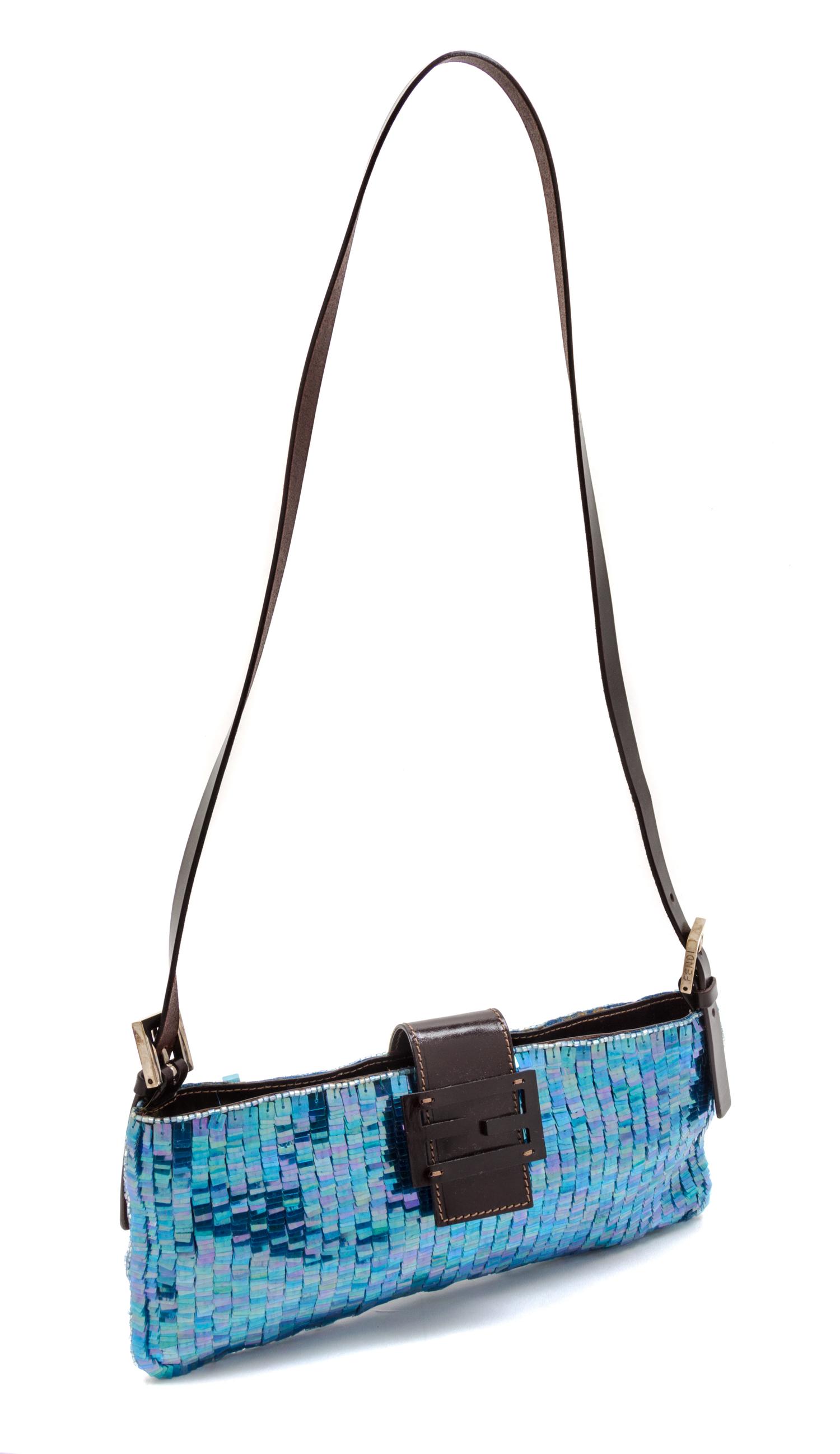 A Fendi Blue Sequin Clutch,