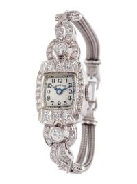 HAMILTON, PLATINUM, 14K WHITE GOLD AND DIAMOND WRISTWATCH