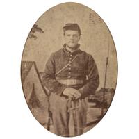[CIVIL WAR]. Albumen photograph of Union artilleryman with sword. N.p.: n.p., [1860s].
