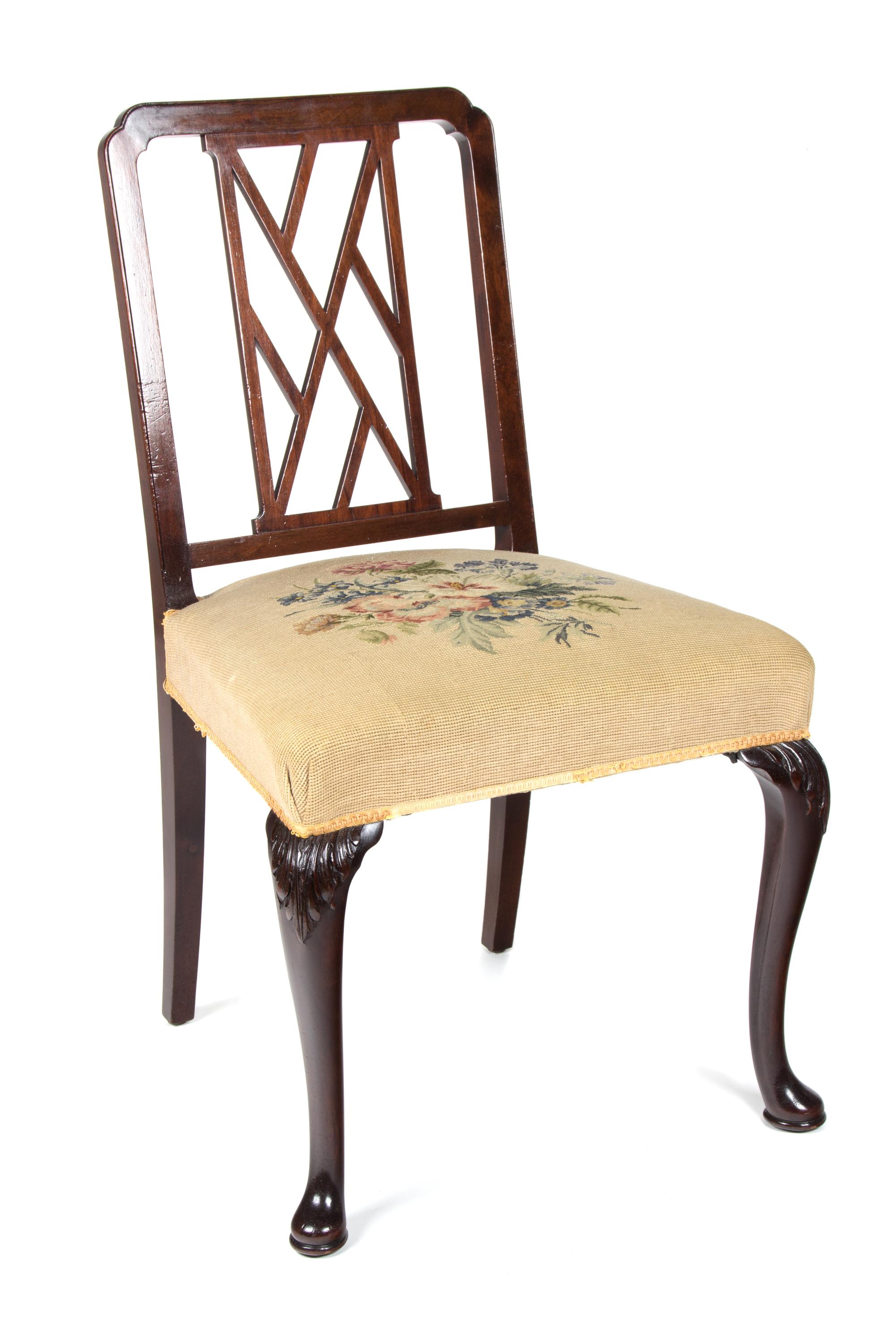 A George III Mahogany Side Chair Height 35 inches. — 20TH CENTURY