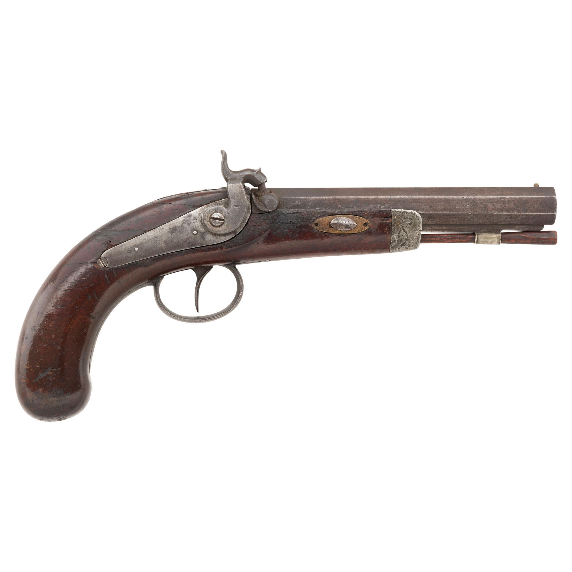 St. Louis Percussion Pistol from the DeWitt R. Pourie Collection, Possibly Attributed to Hawken