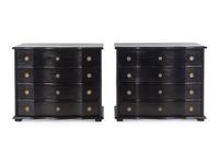 A Pair of Ebonized Chests of Drawers