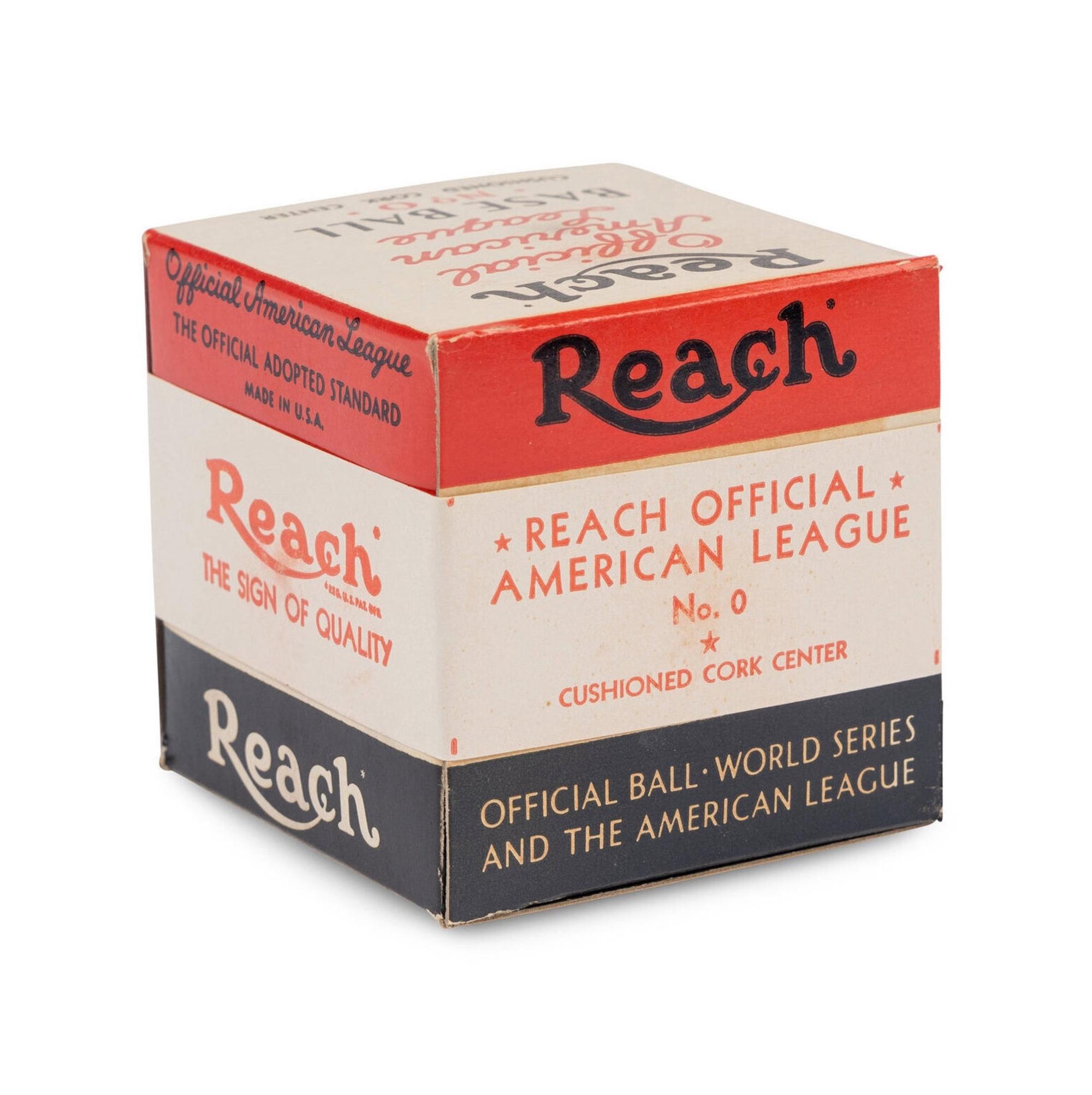An Original, Unused 1940s Reach Official American League Baseball in Sealed Box
