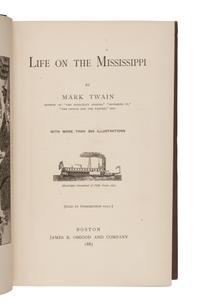 CLEMENS, Samuel Langhorne ("Mark Twain") (1835-1910). Life on the Mississippi. Boston: James R. Osgood and Company, 1883.