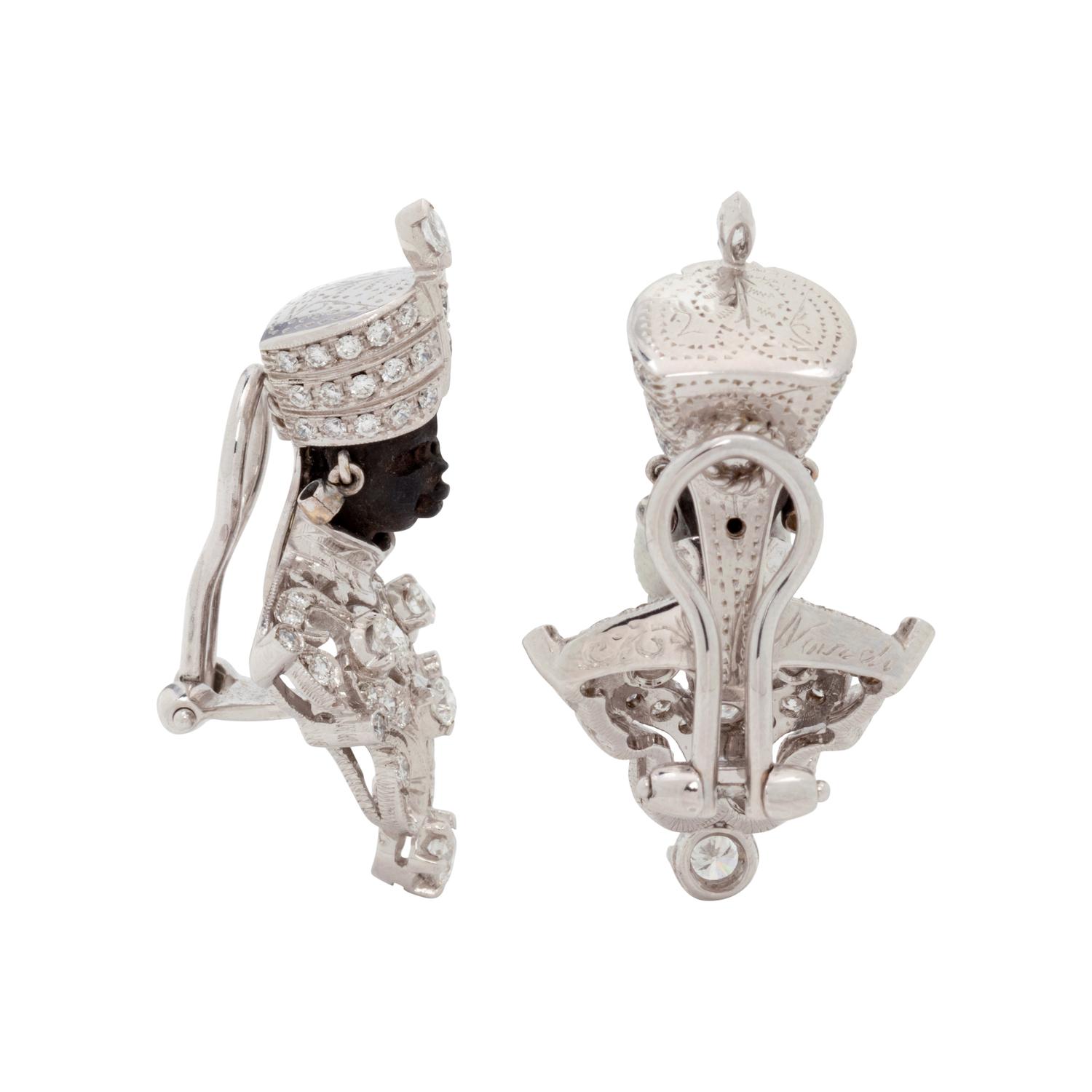 NARDI, WHITE GOLD AND DIAMOND BLACKAMOOR EARCLIPS
