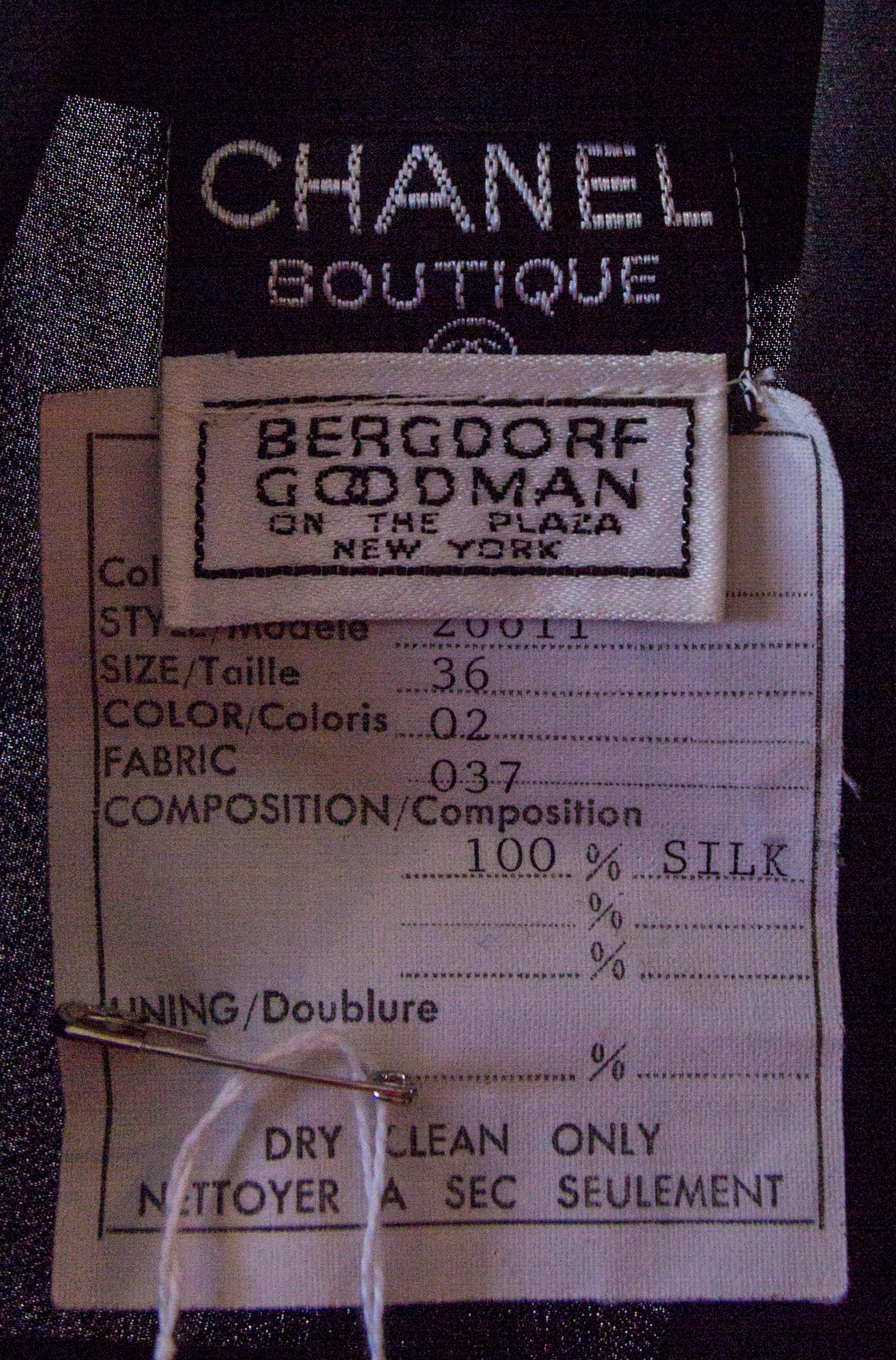 A Chanel Black Silk Blouse, Size 36.