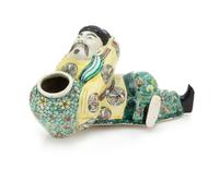 A Famille Verte Porcelain Figure of Li Bai Length 7 inches. — KANGXI PERIOD (1661-1722)