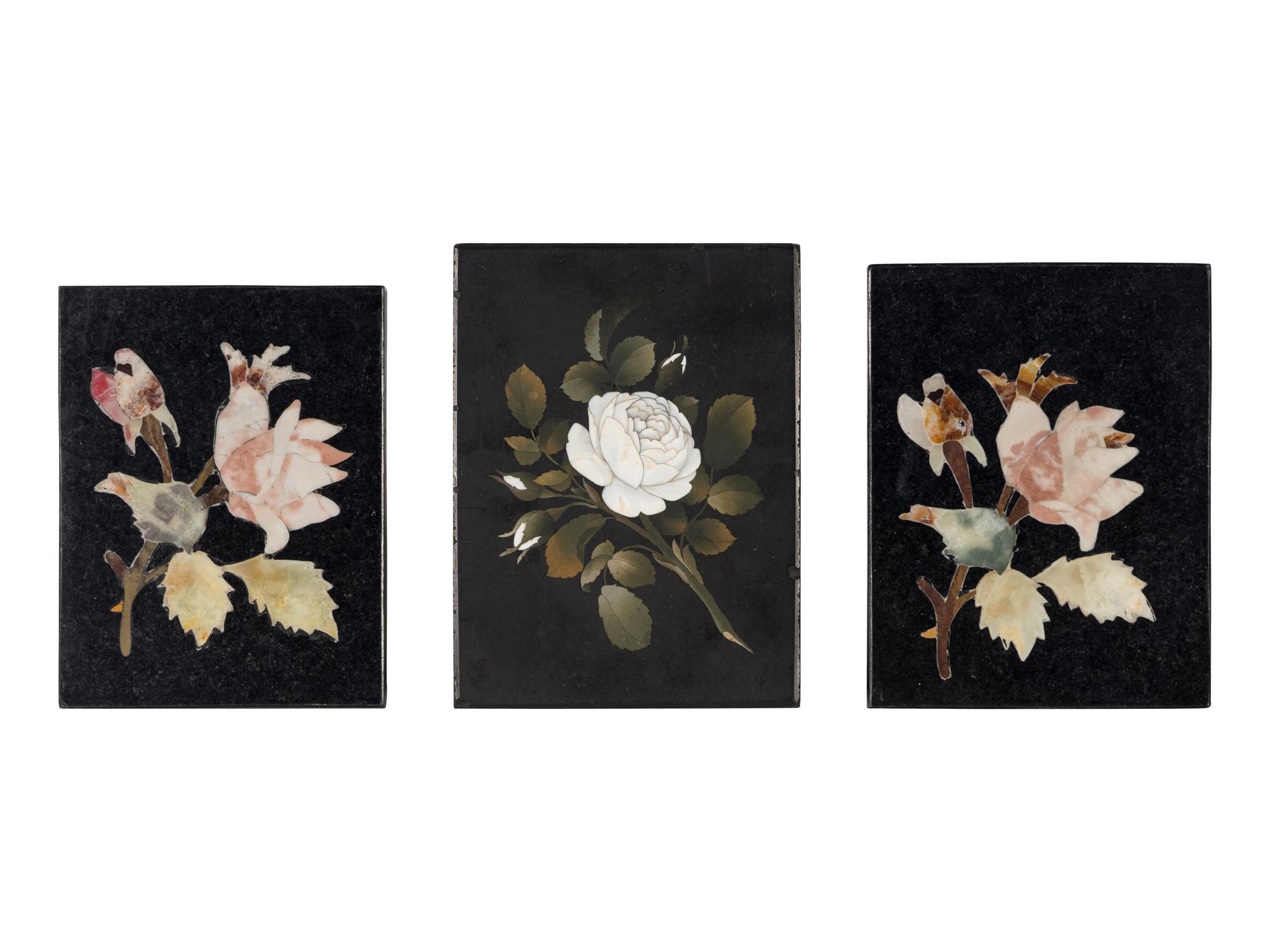 Four Continental Pietra Dura Plaques