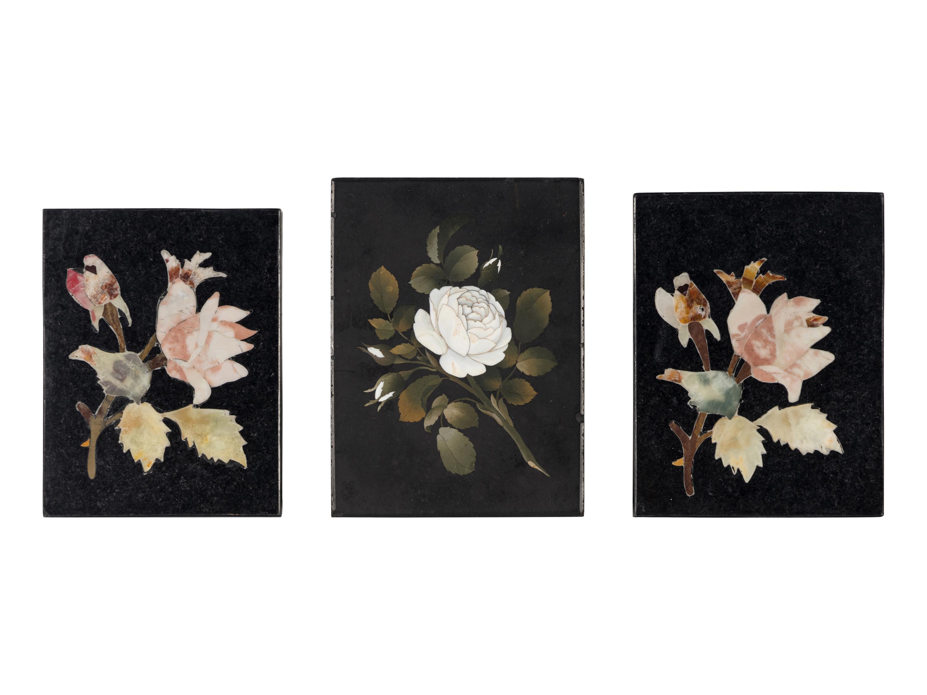 Four Continental Pietra Dura Plaques