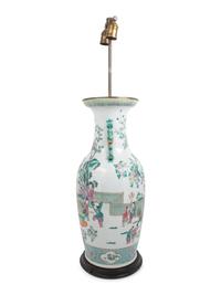 A Large Famille Rose Porcelain Vase Mounted as a Lamp