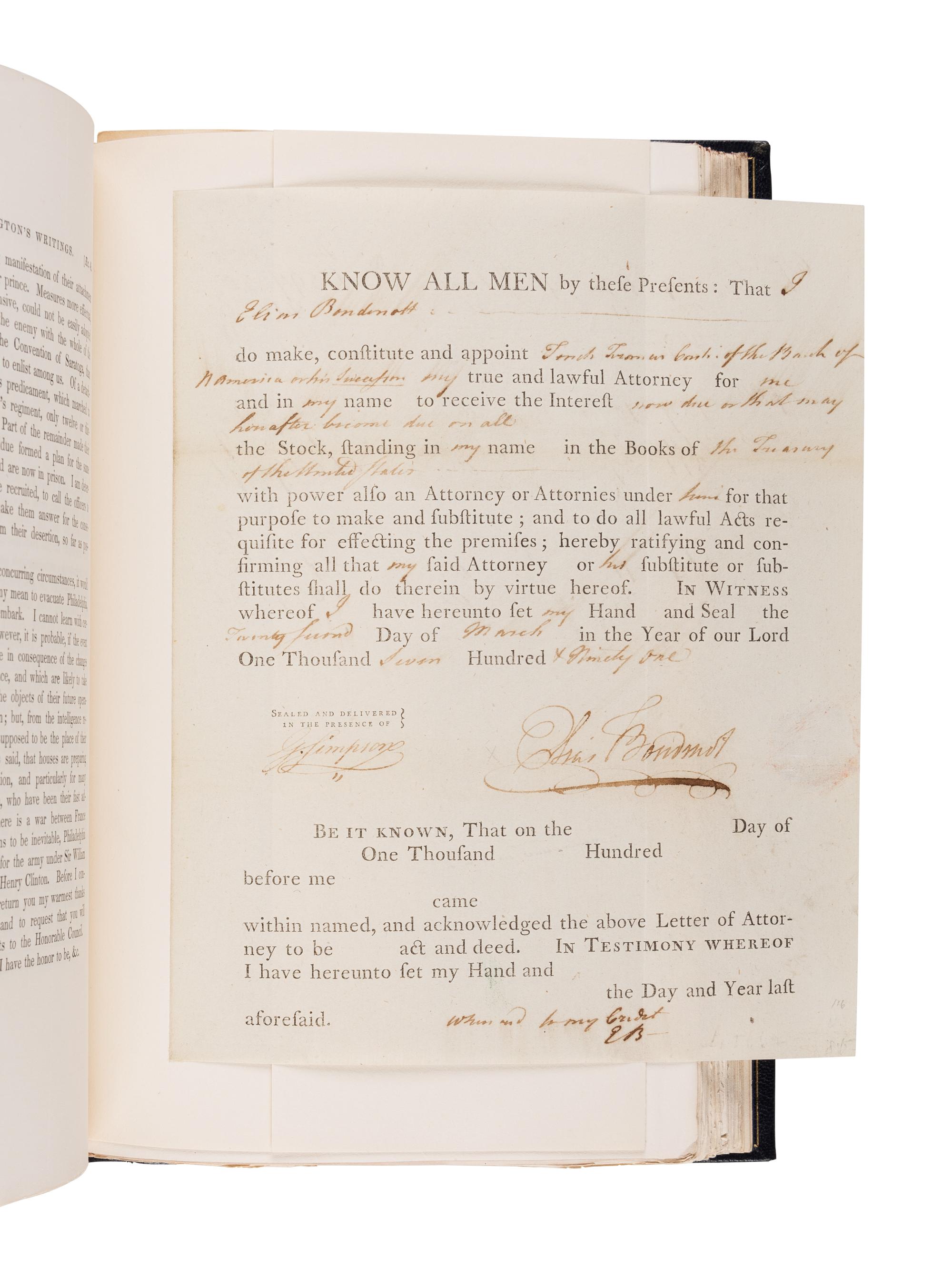 WASHINGTON, George (1732-1799). The Writings of George Washington . Jared Sparks, editor. Boston: American Stationers' Company, John B. Russell, 1837.