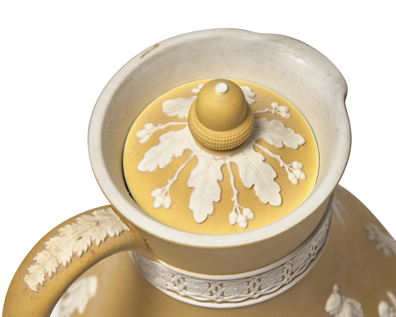 Two Wedgwood Yellow-Ground Ewers