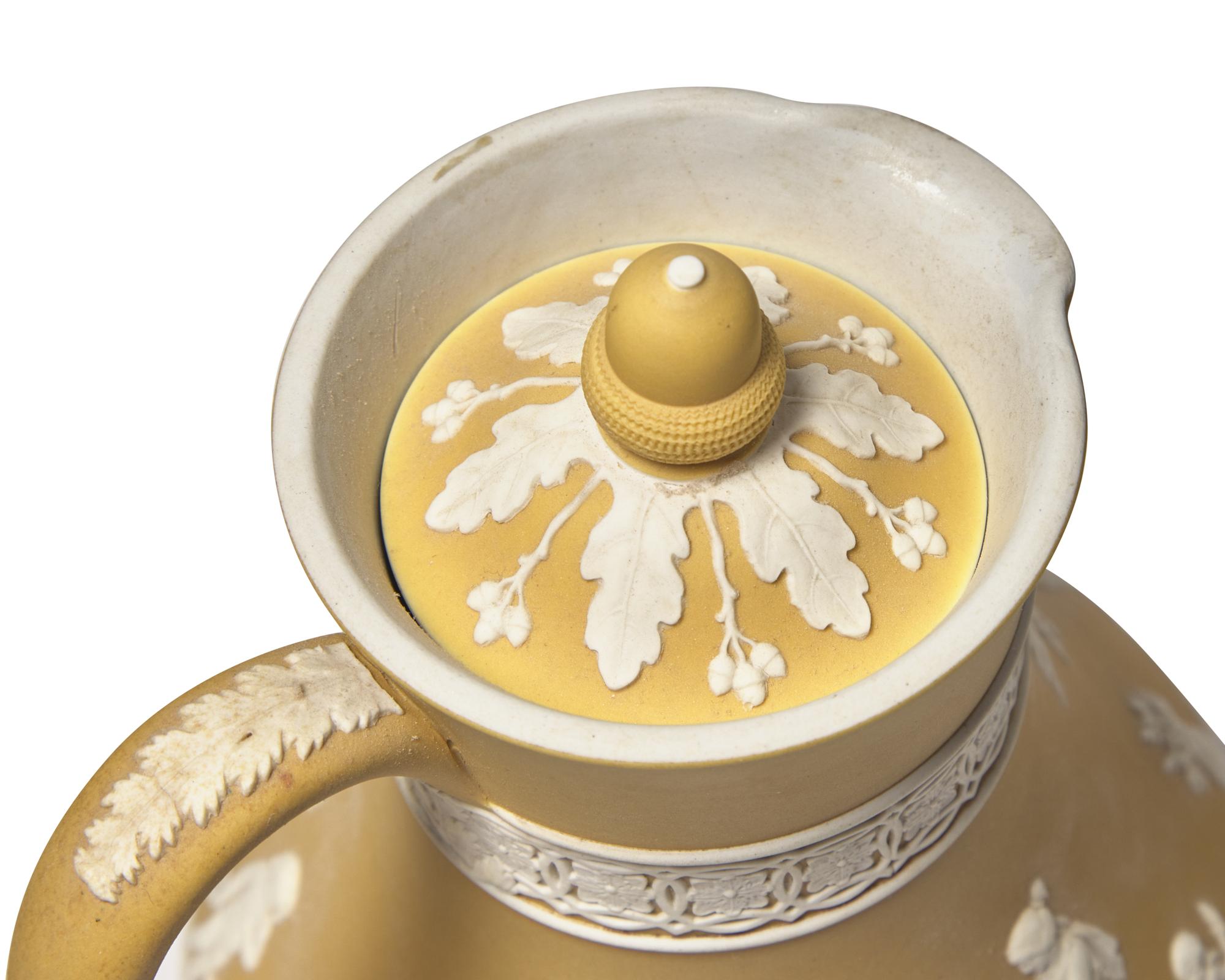 Two Wedgwood Yellow-Ground Ewers