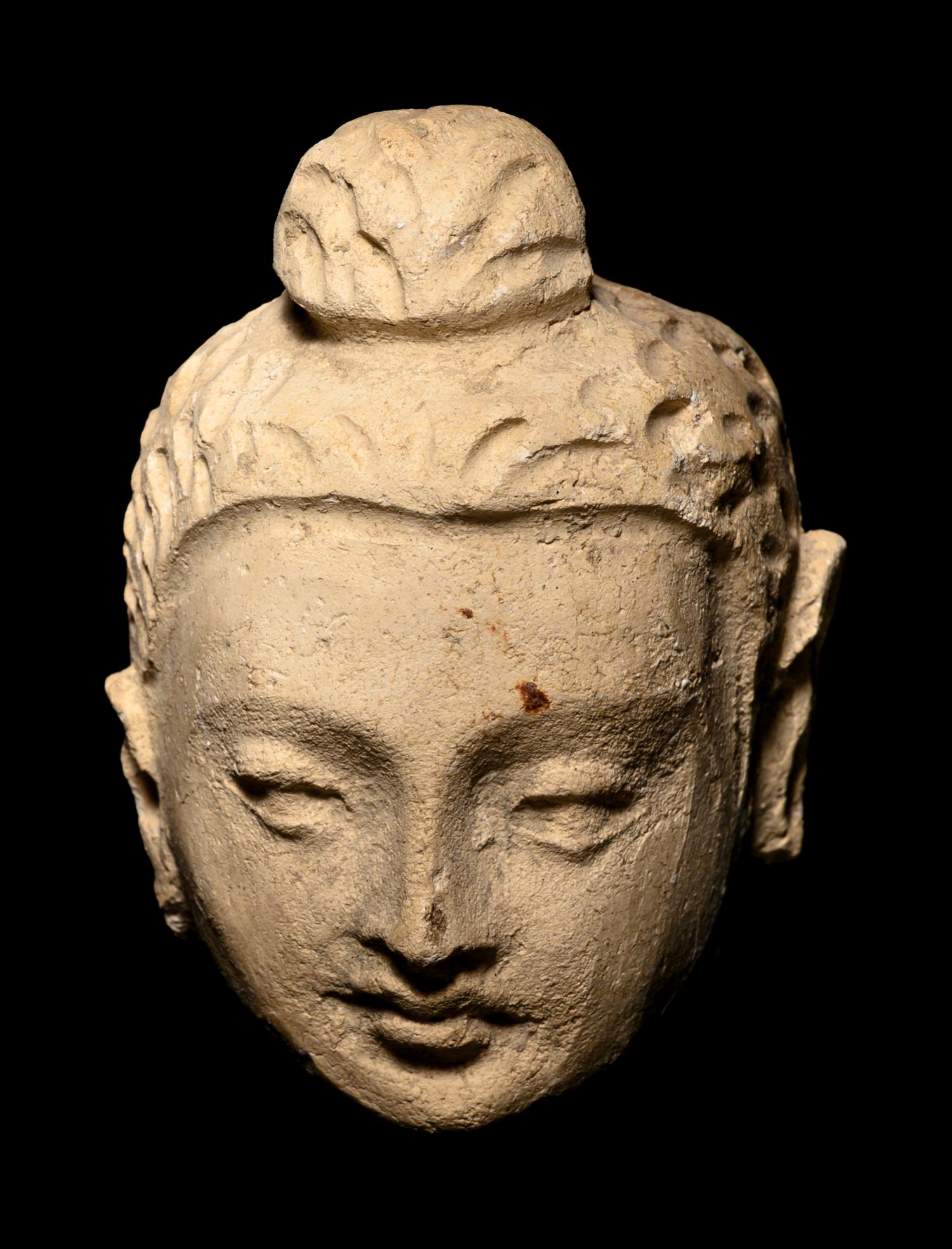Three Gandharan Fragmentary Stucco Heads