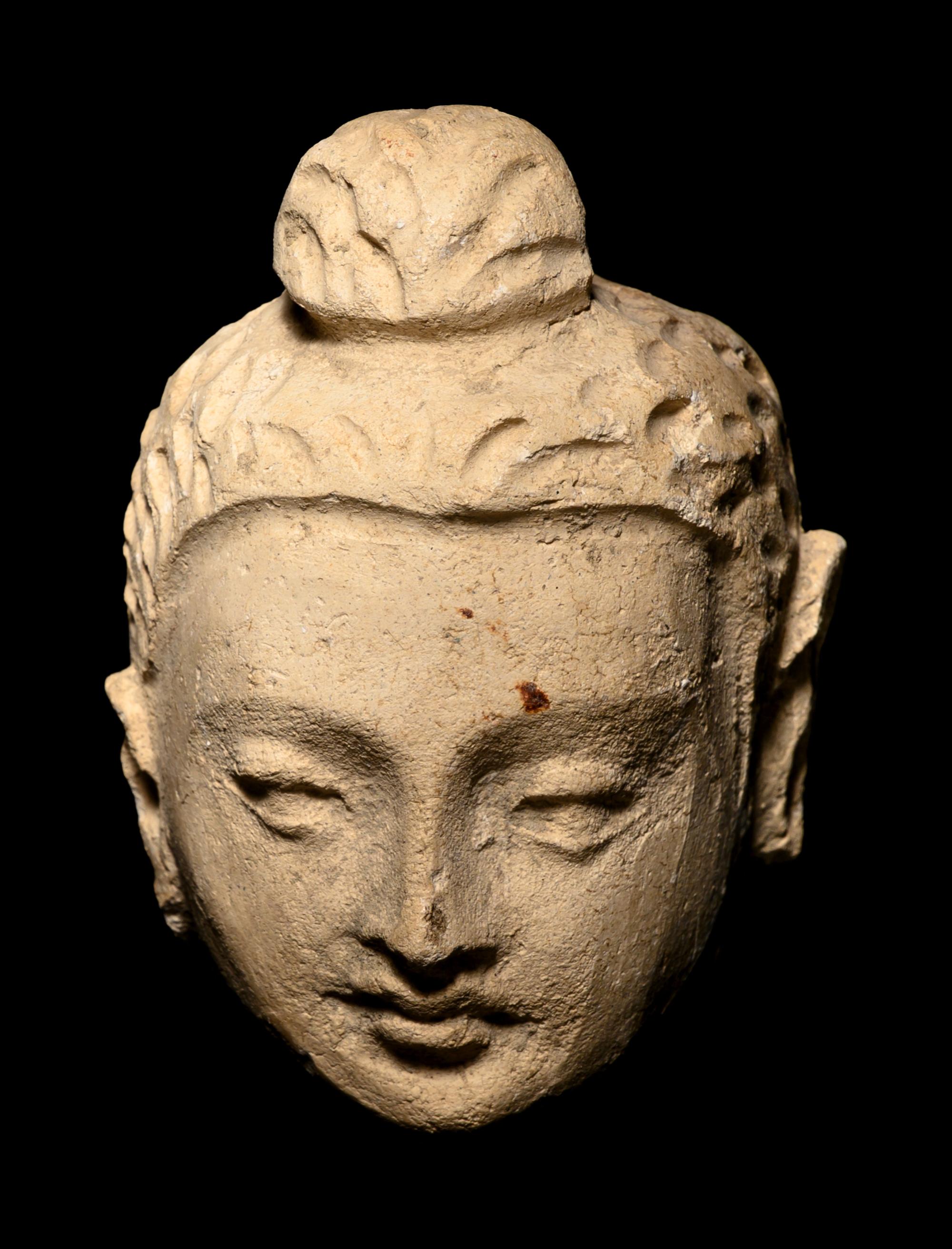 Three Gandharan Fragmentary Stucco Heads