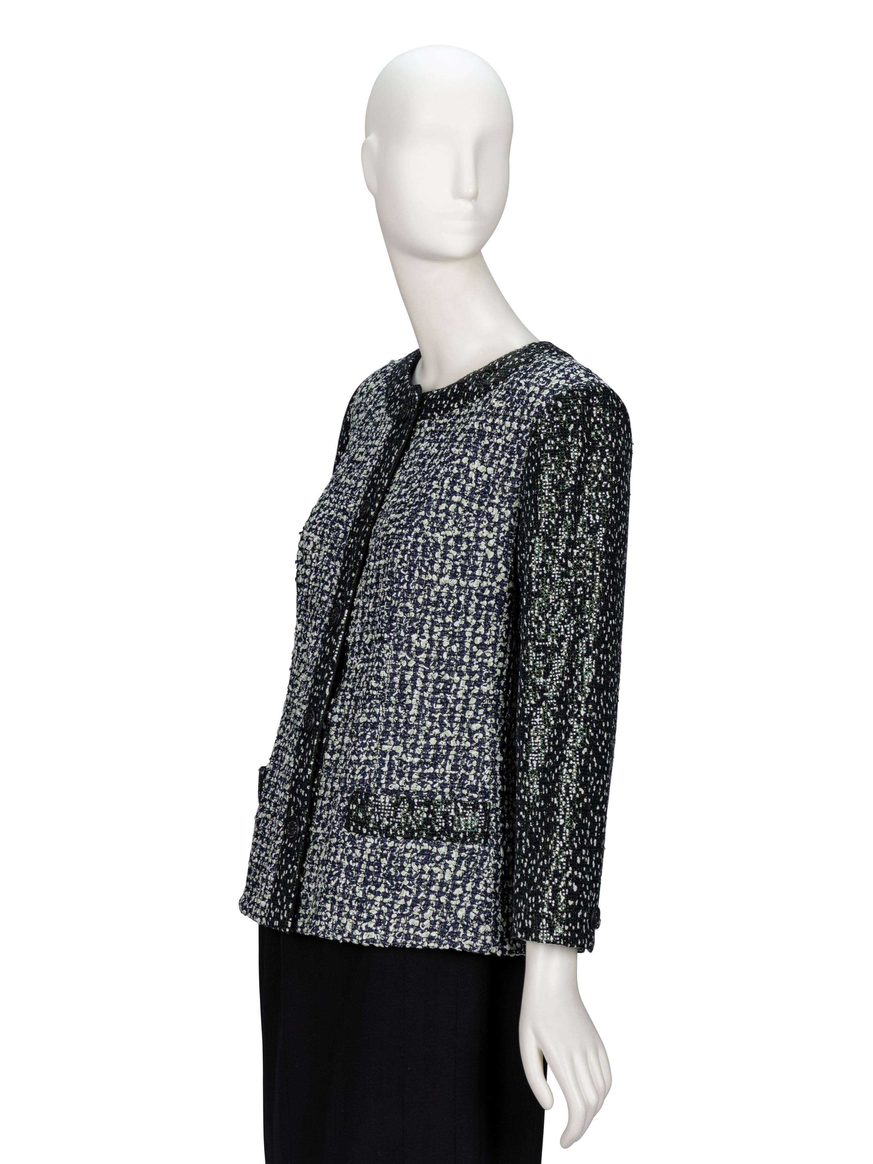 Chanel, Shimmery Two-Tone Cardigan Jacket NWT
