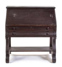 An American Empire Mahogany Slant Front Desk Height 40 1/4 x width 38 x depth 18 1/2 inches. — 19TH CENTURY