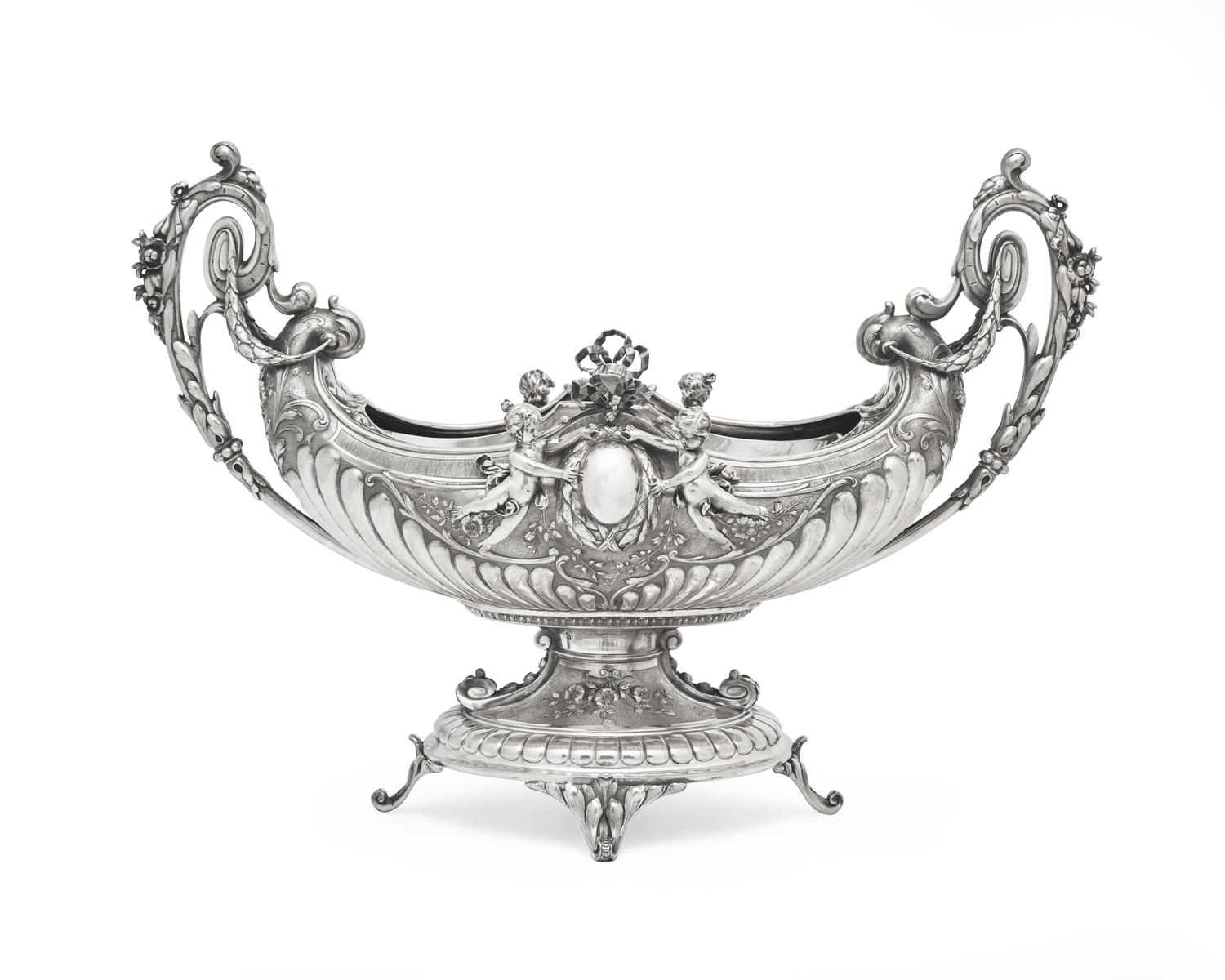 A German Renaissance Revival .800 silver centerpiece bowl, Koch & Bergfeld (founded 1859), Bremen, Germany, circa 1900