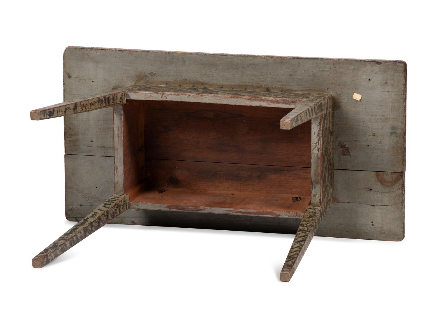A Country Federal Paint-Decorated Pine and Cherrywood Tavern Table
