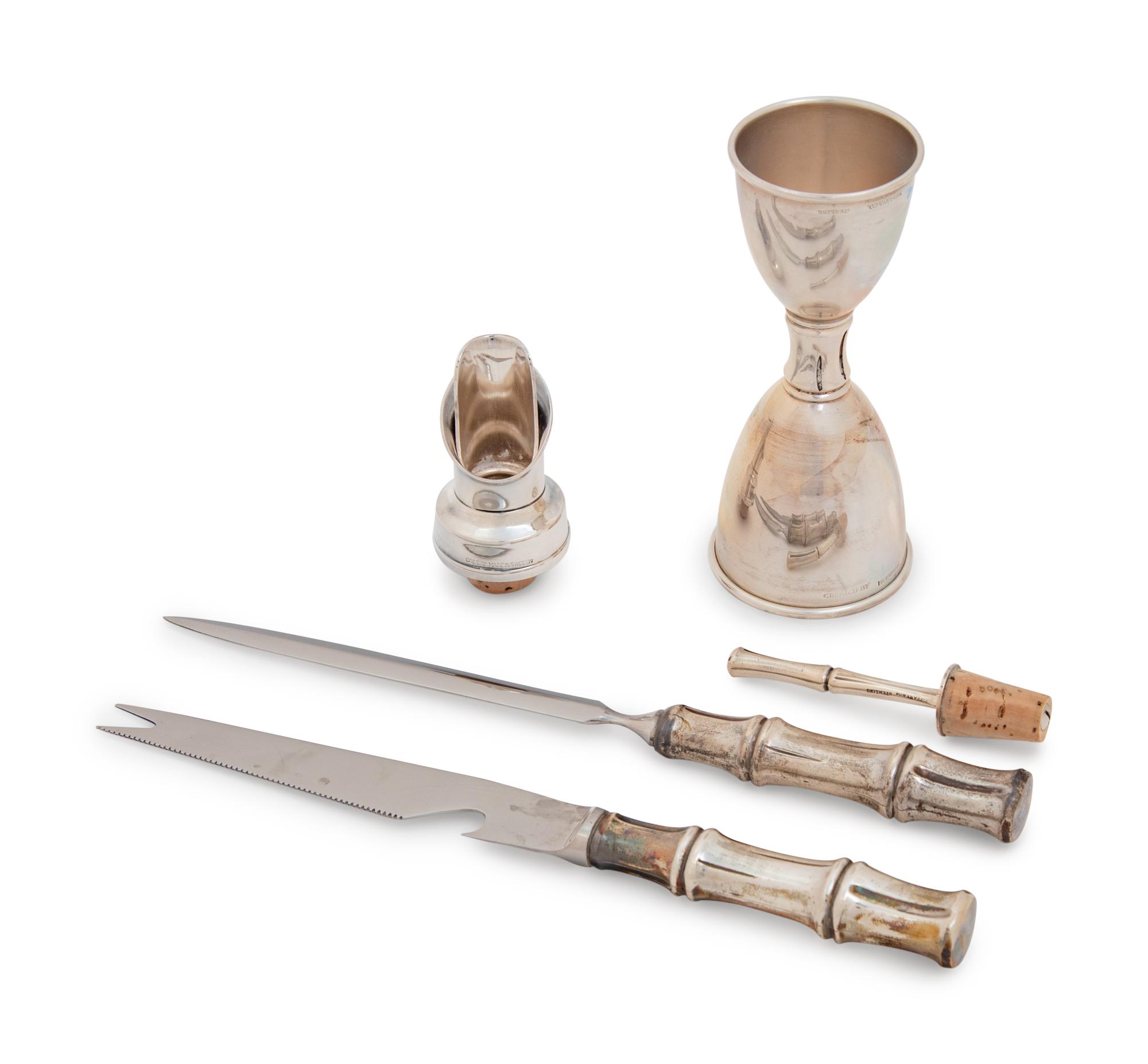 A Group of Four Tiffany & Co. Silver Bamboo Pattern Articles