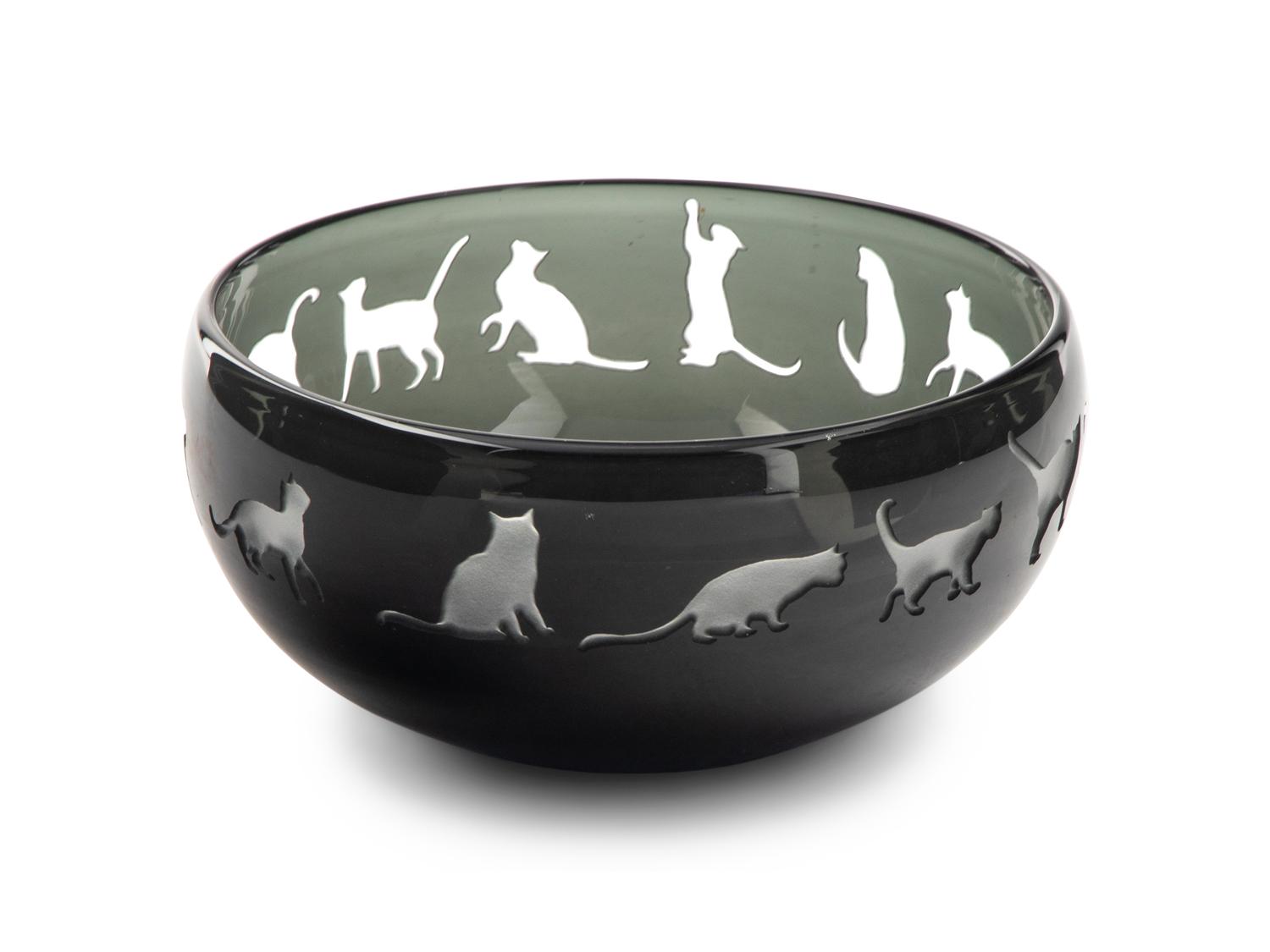 A Correia Glass Cats Bowl