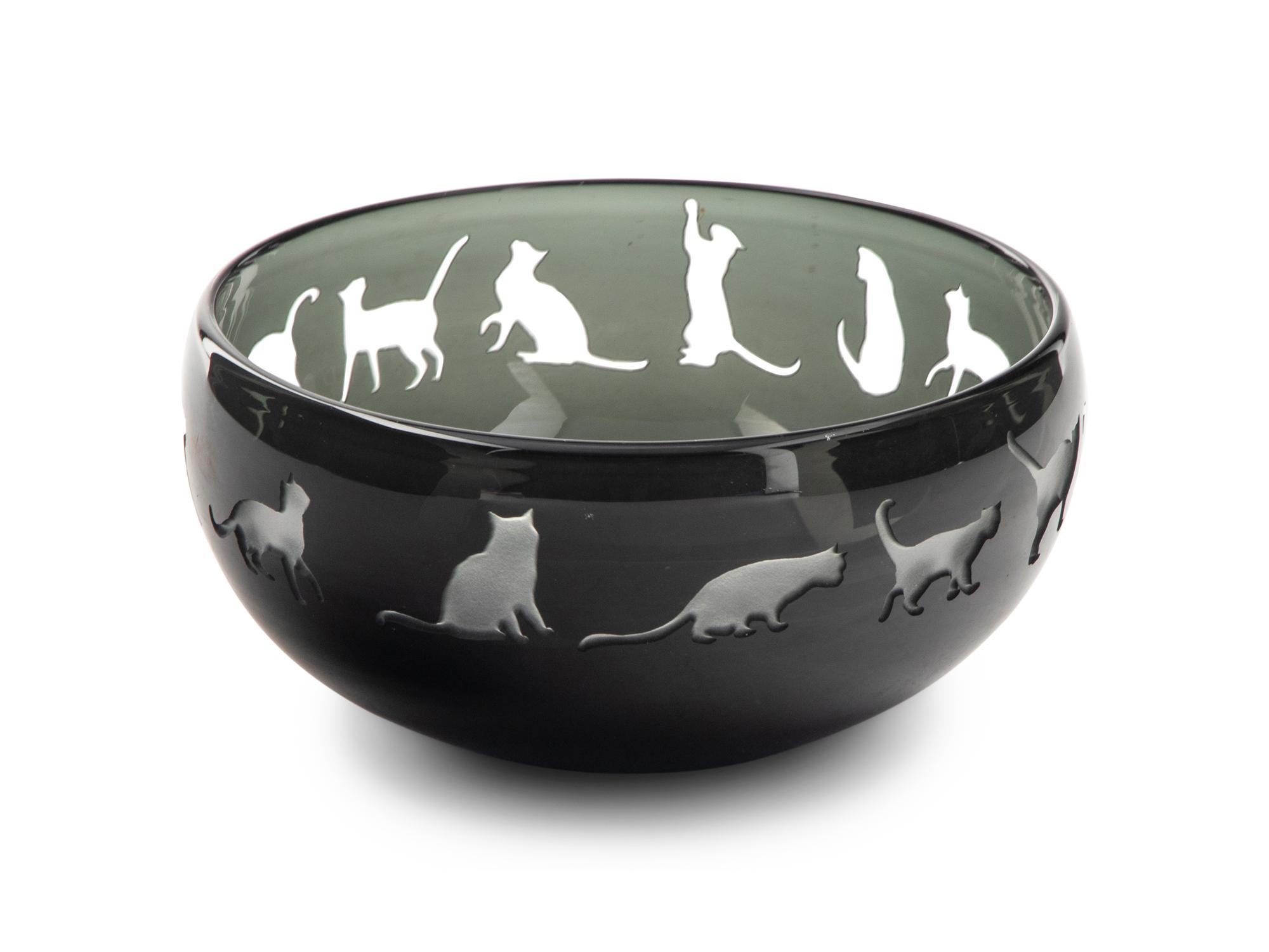 A Correia Glass Cats Bowl