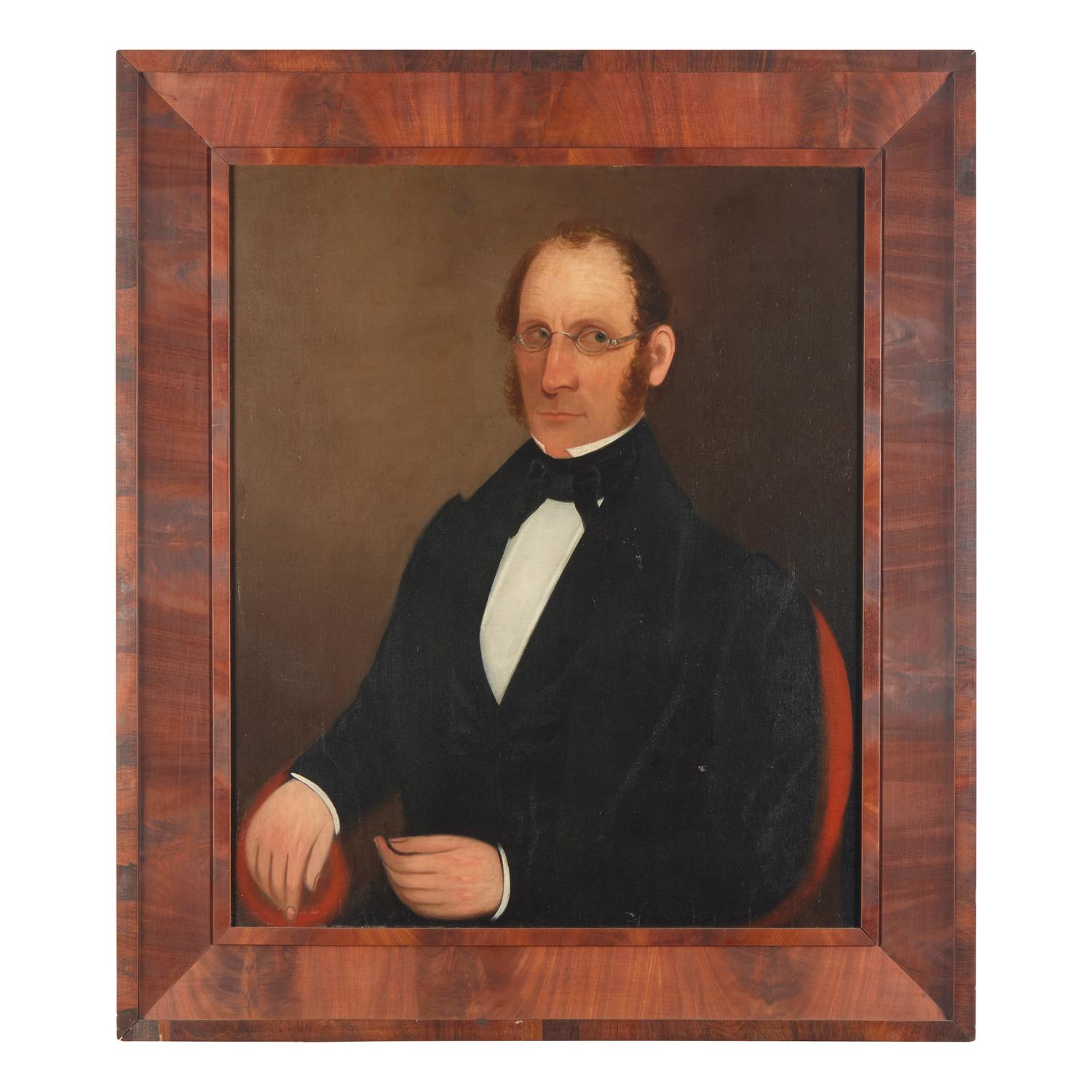 American School 19th Century, A Pair of Portraits: Lady and Gentleman