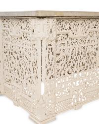 A Victorian White-Painted Cast Iron Marble-Top Radiator Cover