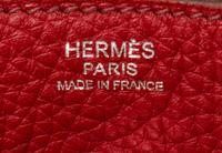 An Hermes Rouge Garance Taurillon Clemence Lindy 30 Handbag, 12" x 7.5" x 6.5".