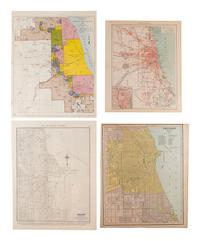[MAPS & ATLASES - CHICAGO]. A group of Chicago maps, comprising: