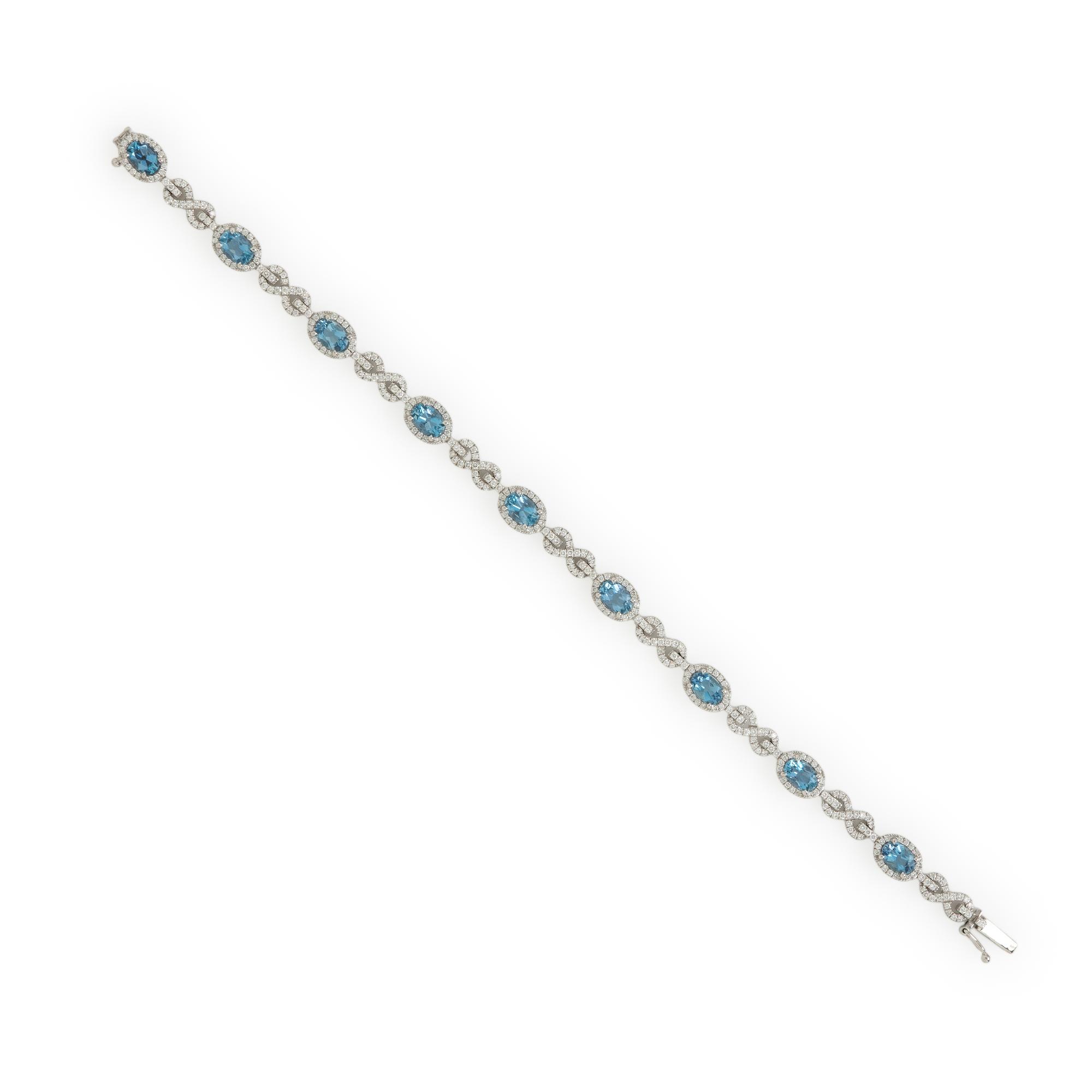 Simon G., White Gold, Diamond and Aquamarine Bracelet