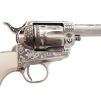 *Pietta "General Patton" Engraved Stainless Steel Replica Single Action Revolver in .45 Colt.