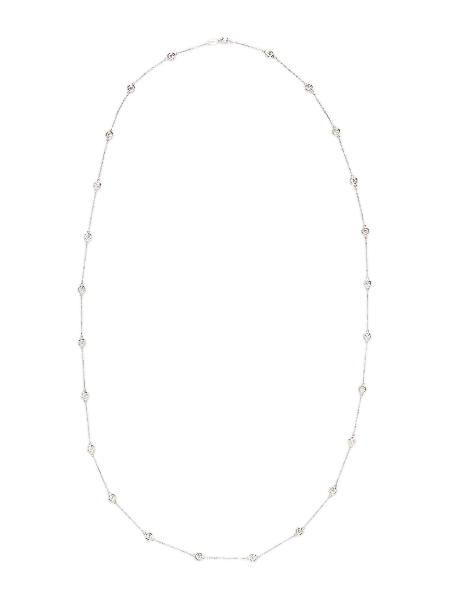 DIAMOND AND WHITE GOLD STATION NECKLACE